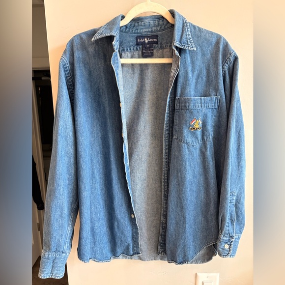 Vintage Ralph Lauren chambray denim button down shirt - Picture 6 of 7